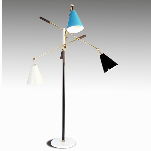 Appraisal: ARREDOLUCE Triennale floor lamp with three arms in brass finish