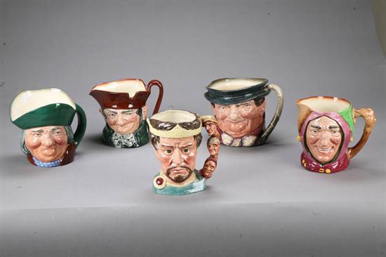 Appraisal: FIVE ROYAL DOULTON CHARACTER JUGS Macbeth D marked in Colonial