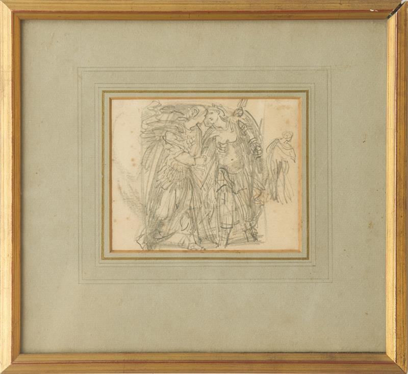 Appraisal: CHARLES FAIRFAX MURRAY - STUDY OF TWO FIGURES Pencil on