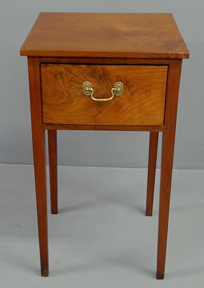 Appraisal: Pennsylvania Hepplewhite walnut one-drawer stand h top x