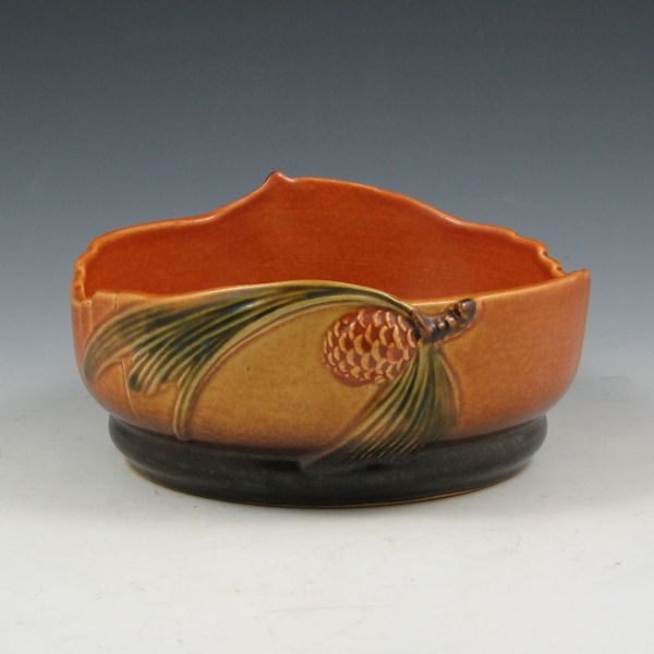 Appraisal: Roseville Pine Cone bowl in brown Marked Roseville USA -