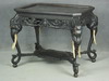 Appraisal: LAMP TABLE - CIRCA - BLACK LAQUERED CHERRY INDO-CHINESE STYLE