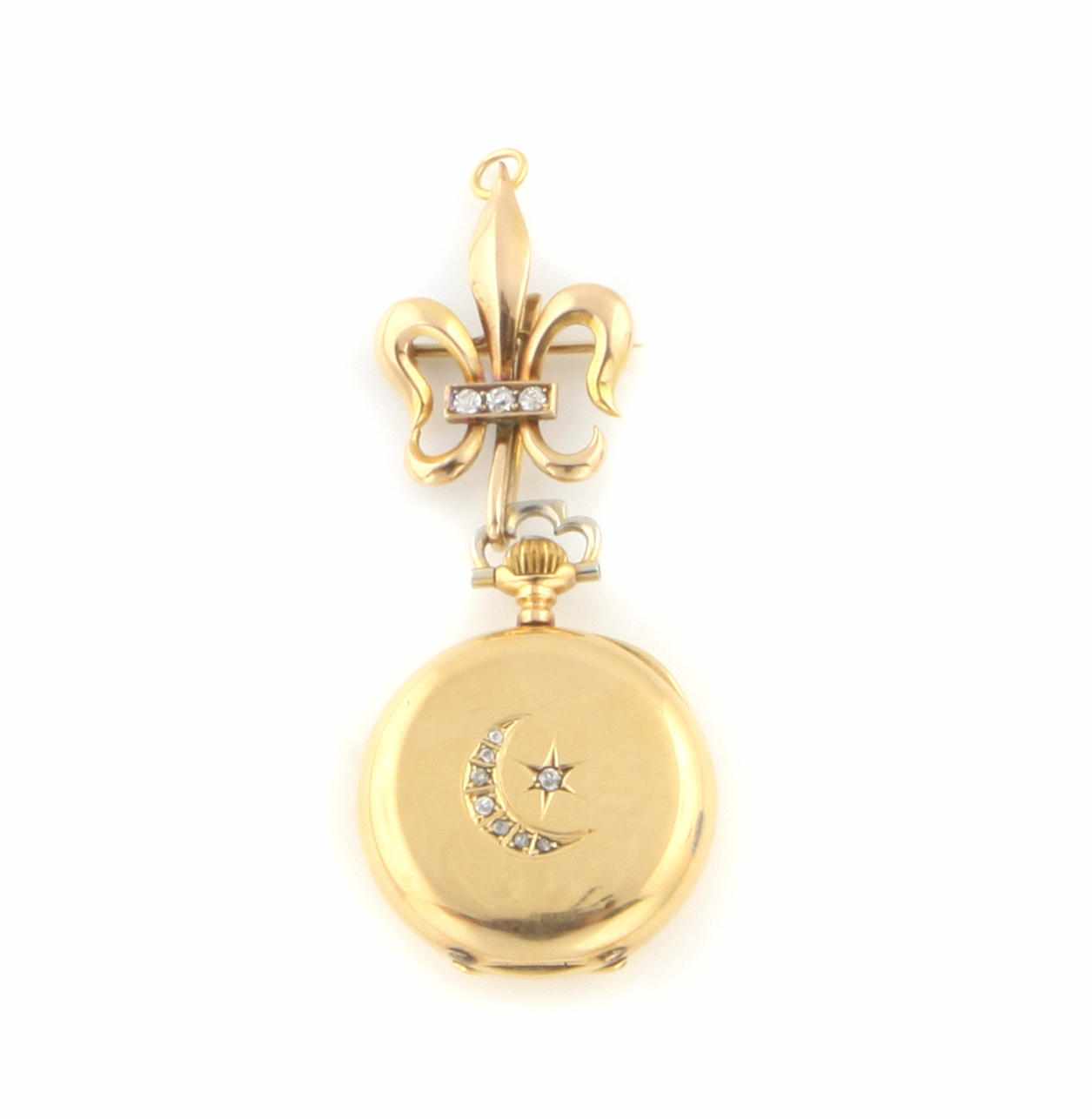 Appraisal: A diamond and k gold pendant watch with k gold