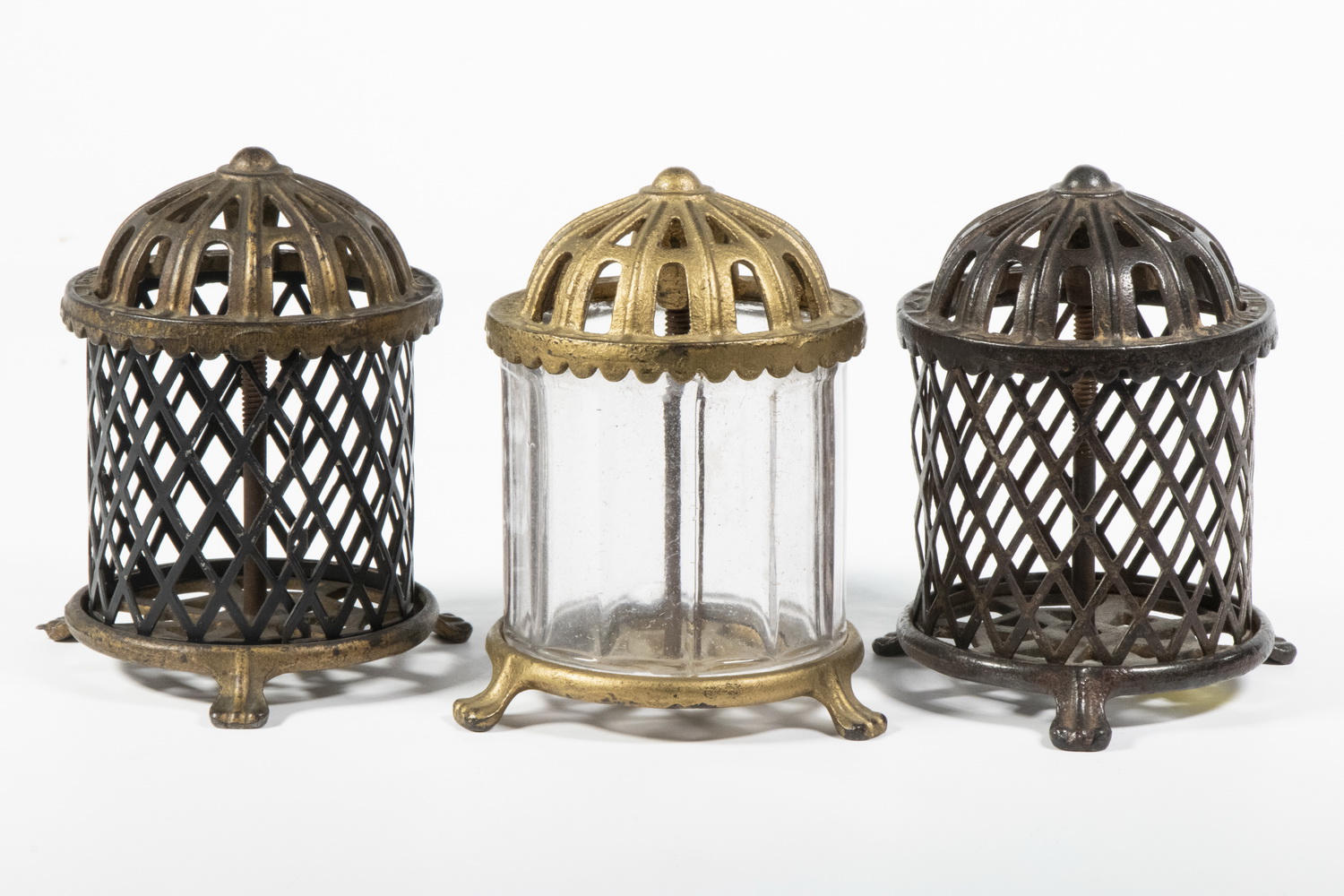 Appraisal: ARCADE CRYSTAL STILL BANKS Both with Cast Iron Frames top