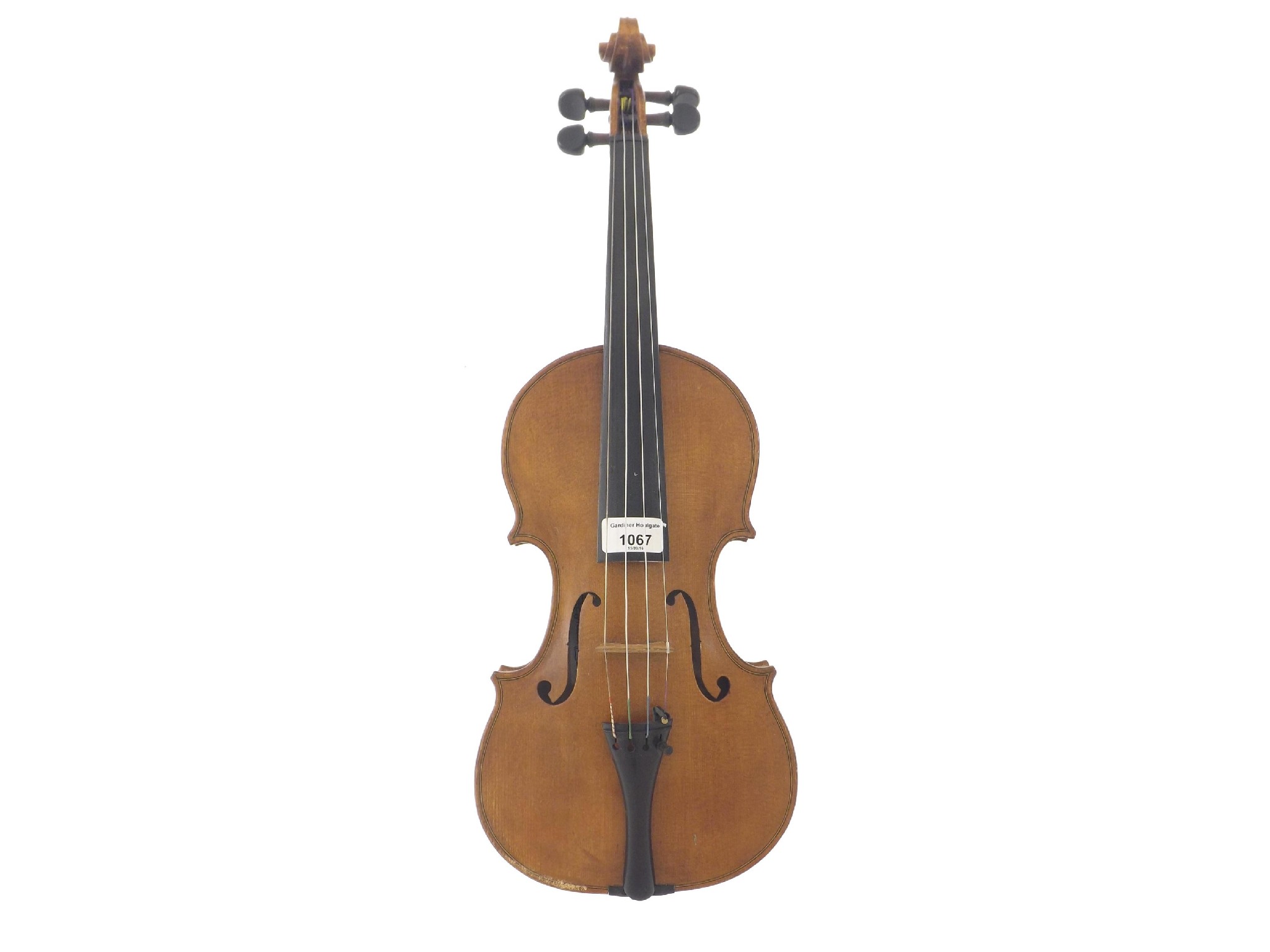 Appraisal: English violin by and labelled Dennis G Plowright Maker Raleigh