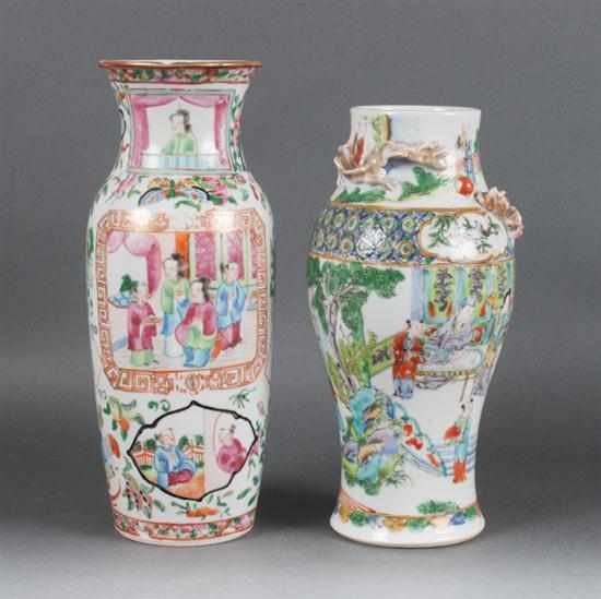 Appraisal: Chinese Export Rose Mandarin porcelain vase and Famille Verte porcelain