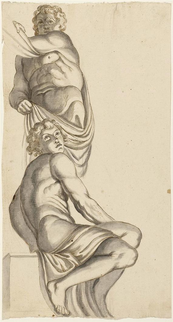 Appraisal: After CESIO CARLO Rieti Two Ignudi from Galeriea Farnese in