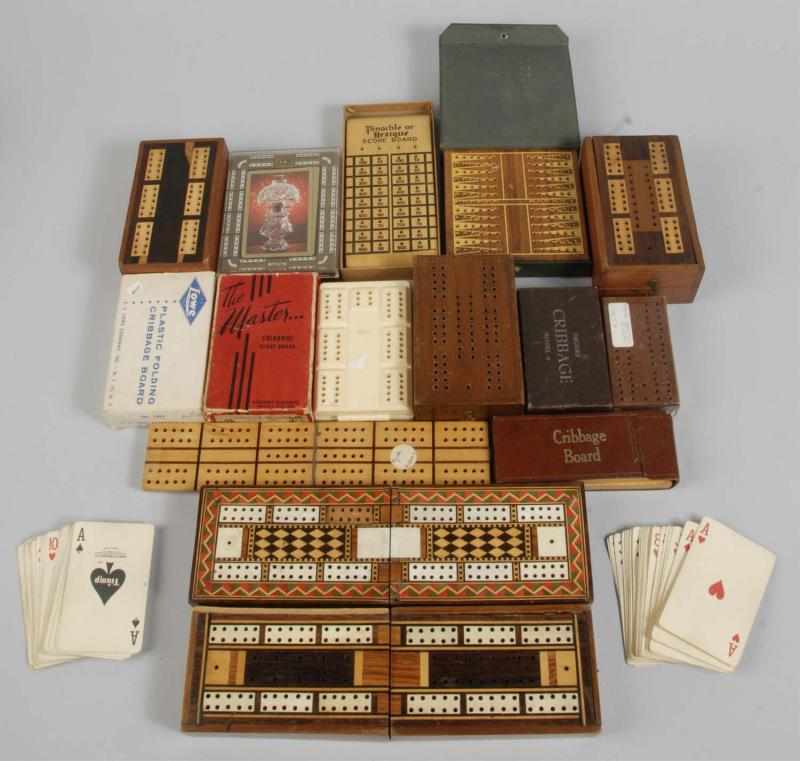 Appraisal: Lot of Cribbage Board Sets Description Many in their original