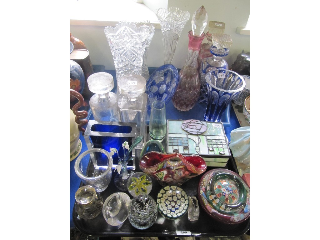 Appraisal: Lot of crystal and glass including cranberry and blue flashed