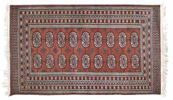 Appraisal: A Bokara Wool Rug th century the center with three