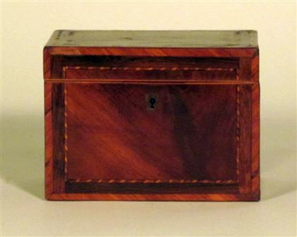 Appraisal: Victorian inlaid mahogany tea caddylate th century