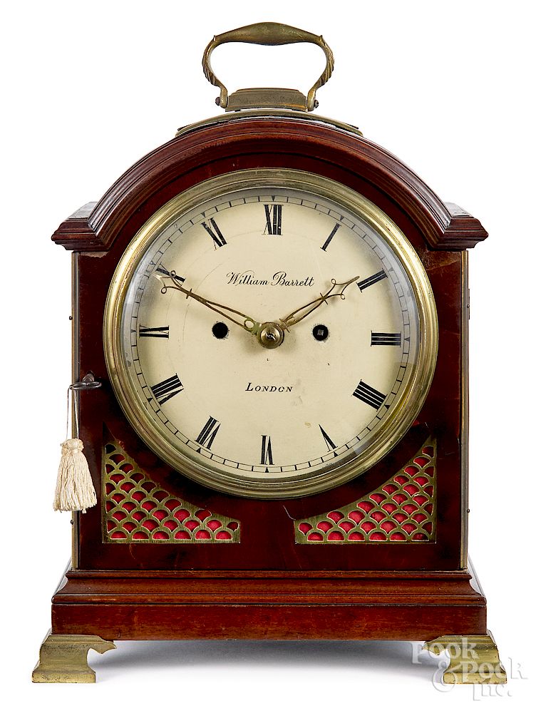 Appraisal: English mahogany bracket clock early th c English mahogany bracket