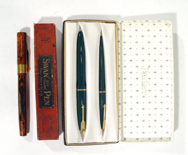 Appraisal: Cased Parker Duofold fountain pen and matching ball point pen