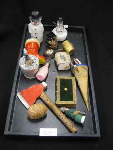 Appraisal: Collection of Antique Candy Containers includes military helmets snowmen axe