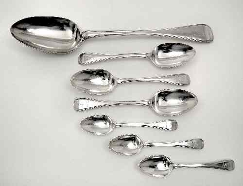 Appraisal: A William IV silver Old English pattern gravy spoon with