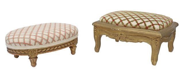 Appraisal: lot of Diminutive giltwood and upholstered foot stools including Louis