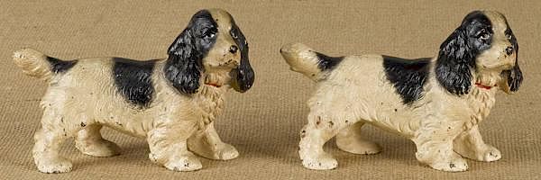 Appraisal: Two Hubley cast iron spaniel doorstops '' l Two Hubley