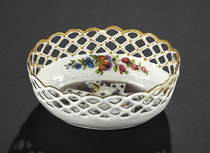 Appraisal: Good South Staffordshire Enamel Oval Sweetmeat Basket fourth quarter th