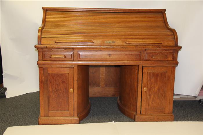 Appraisal: Wooton Rotary Roll Top Desk H x W x D