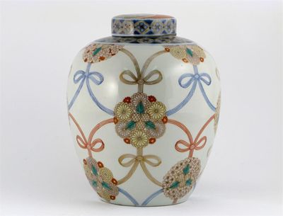 Appraisal: An unusual Japanese Imari ovoid vase and cover decorated with