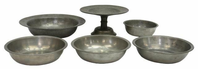 Appraisal: lot of American and Continental pewter tableware th th c