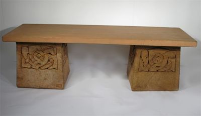 Appraisal: A Liberty Co terracotta bench designed by Archibald Knox probably