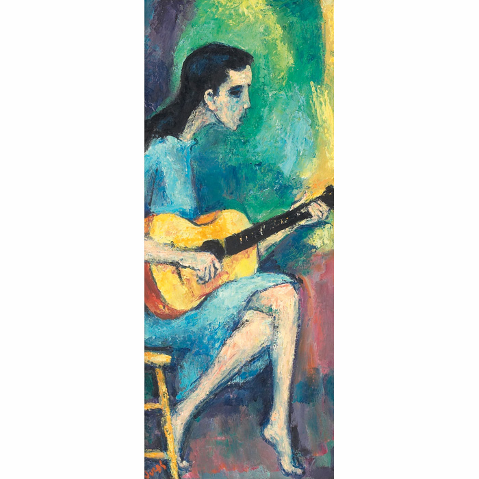 Appraisal: Mervin M Jules American - Folk Singer c oil on