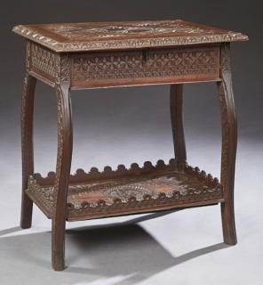 Appraisal: An American Arts and Crafts Carved Cherrywood and Walnut Desk