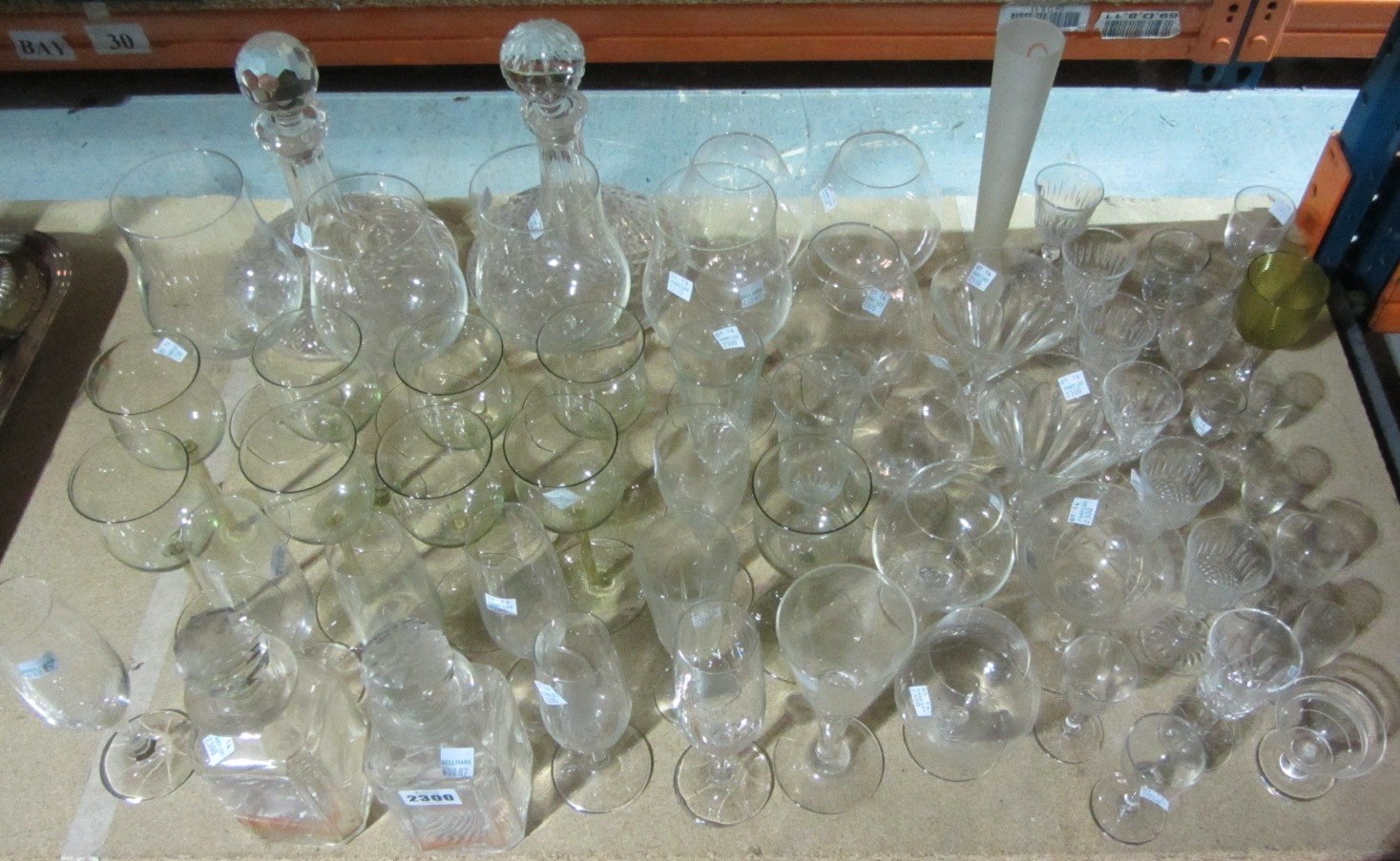 Appraisal: A quantity of mainly th century drinking glasses and decanters