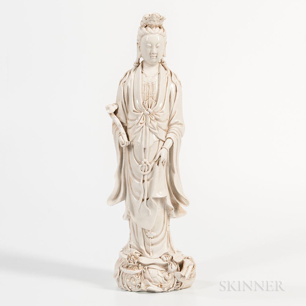 Appraisal: Blanc-de-Chine Figure of Guanyin Blanc-de-Chine Figure of Guanyin China th