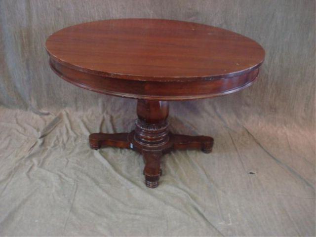 Appraisal: Mahogany Pedestal Table From a Third Ave NYC home Dimensions