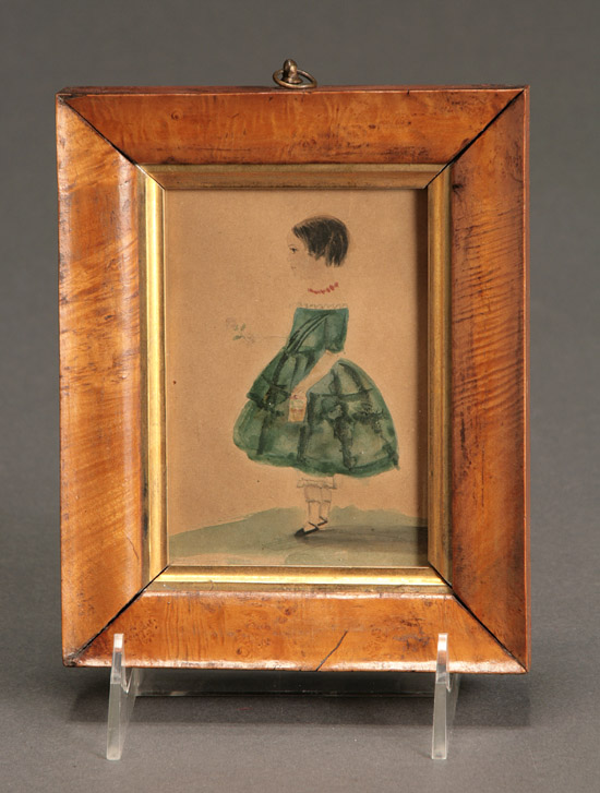 Appraisal: American School th Century Portrait of a Young Girl in