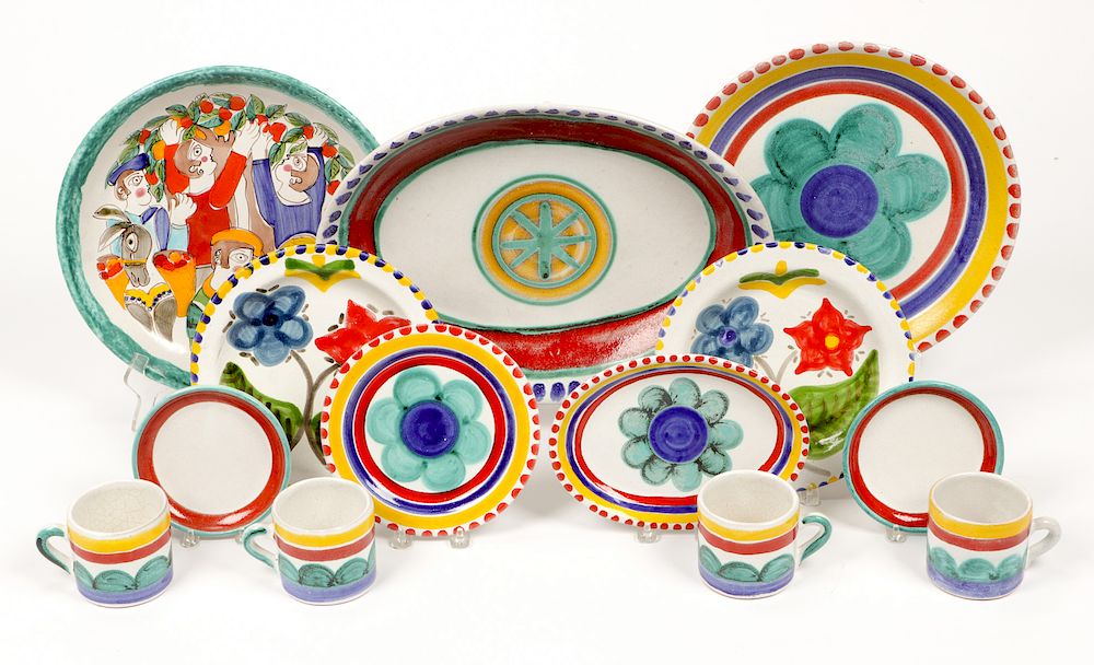 Appraisal: Estate Collection of Desimone Italy Hand Painted Pottery Items Estate