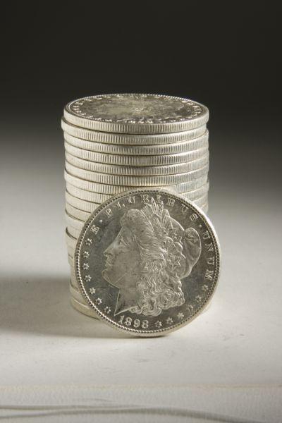 Appraisal: BU Roll -O Morgan Silver Dollars premium quality coins