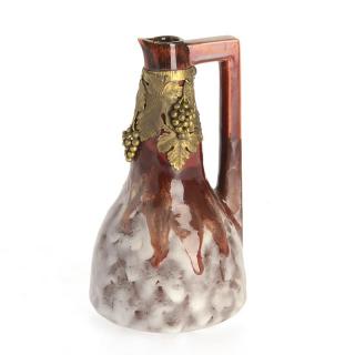 Appraisal: Andre Villien gilt bronze mounted ceramic pitcher Andre Villien gilt