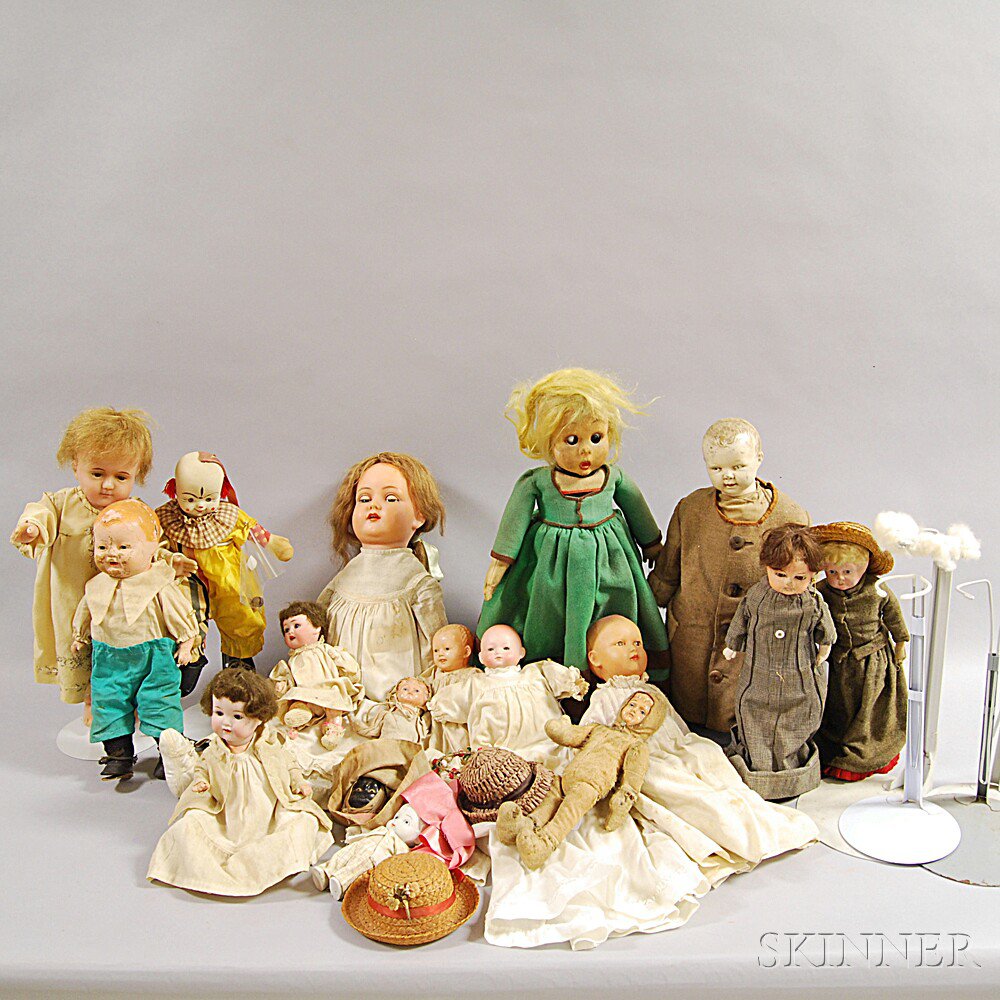 Appraisal: Large Group of Assorted Dolls including a black white plastic