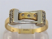 Appraisal: A carat two colour gold and diamond ring the buckle