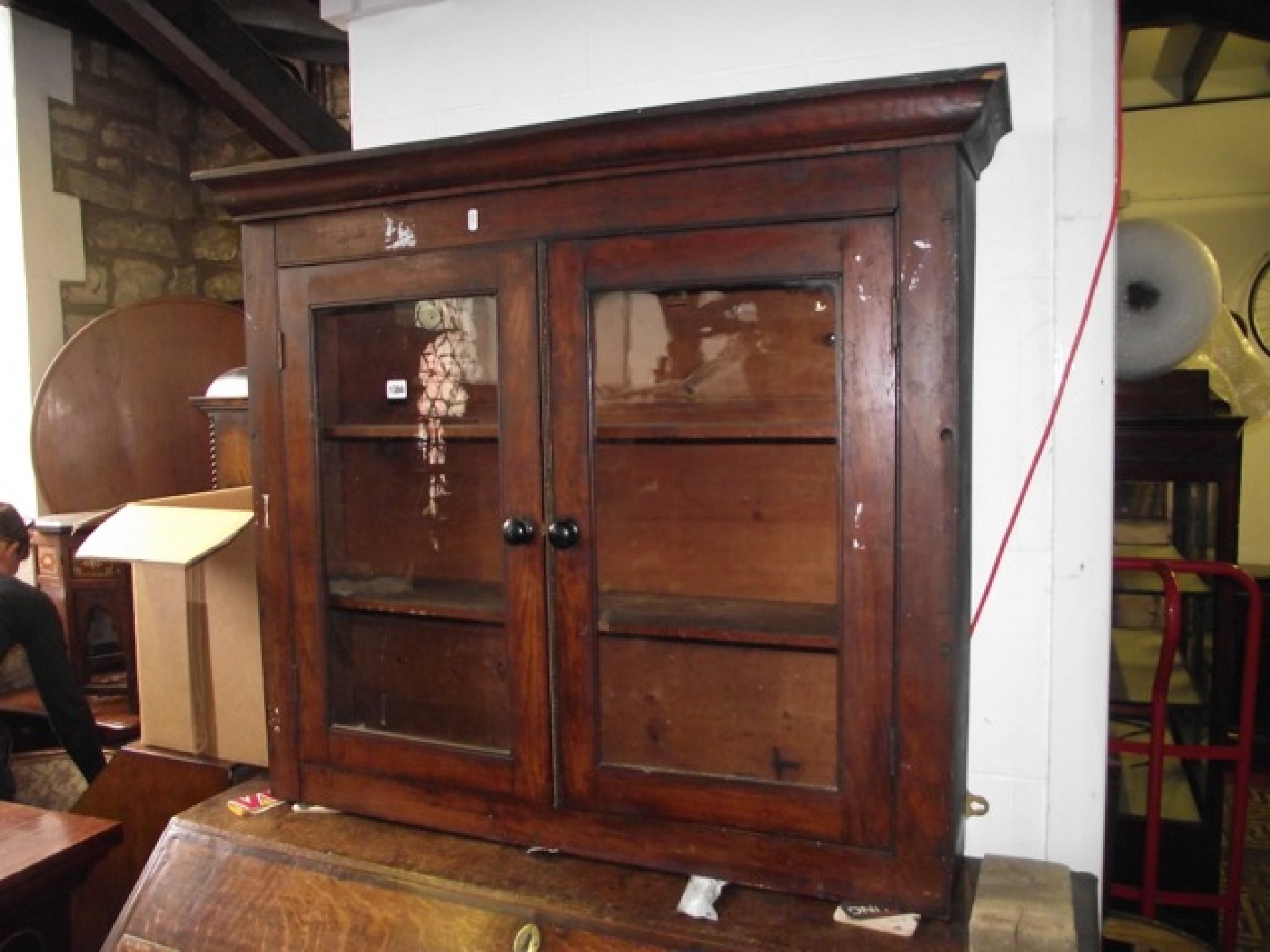 Appraisal: A th century oak side cabinet enclosed by a pair