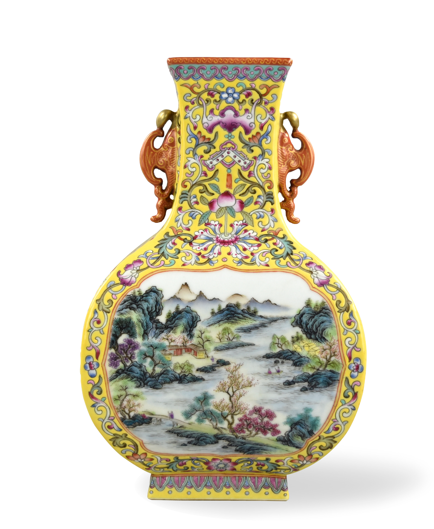 Appraisal: A Chinese Qianlong mark but th C porcelain vase yellow