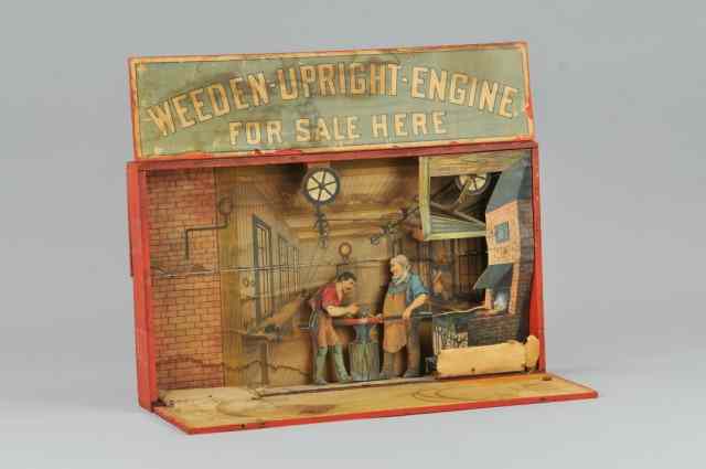 Appraisal: WEEDEN ENGINE STORE DISPLAY c late 's paper litho on