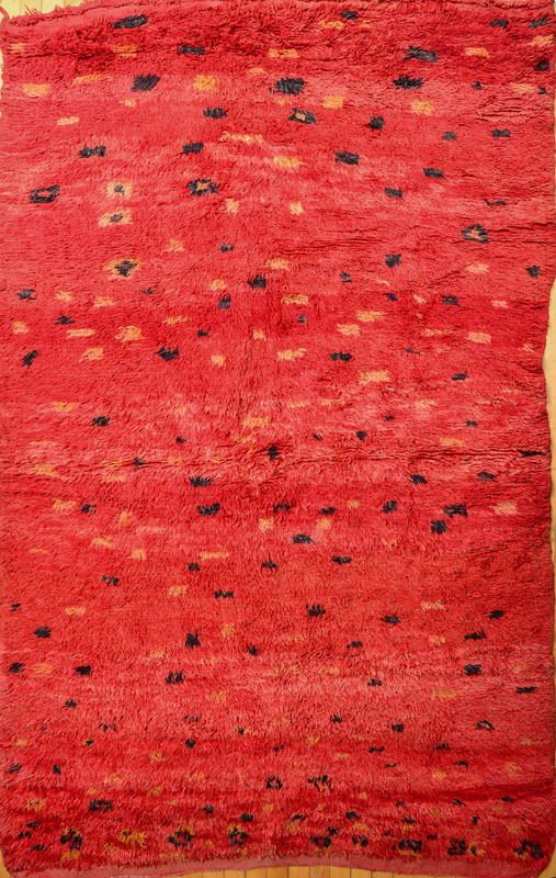 Appraisal: RED NORTH AFRICAN CARPET x in The Collection of Alan