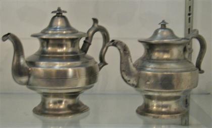 Appraisal: Two pewter teapots hummiston troy ny and putnam circa The