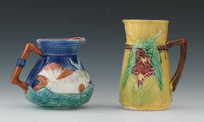 Appraisal: A Majolica Floral Cream Jug and a Shorter Son Ltd