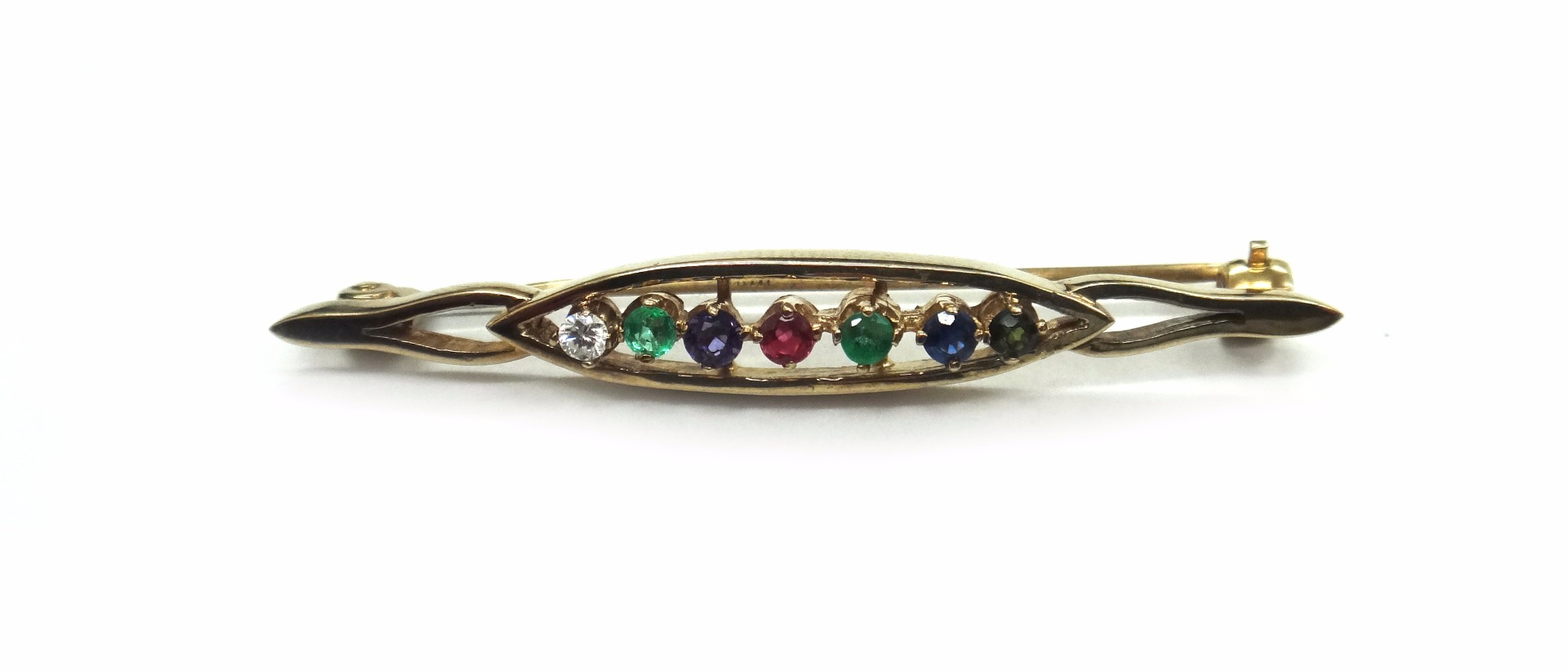 Appraisal: A ct gold and multi-gem 'Dearest' brooch set with diamond