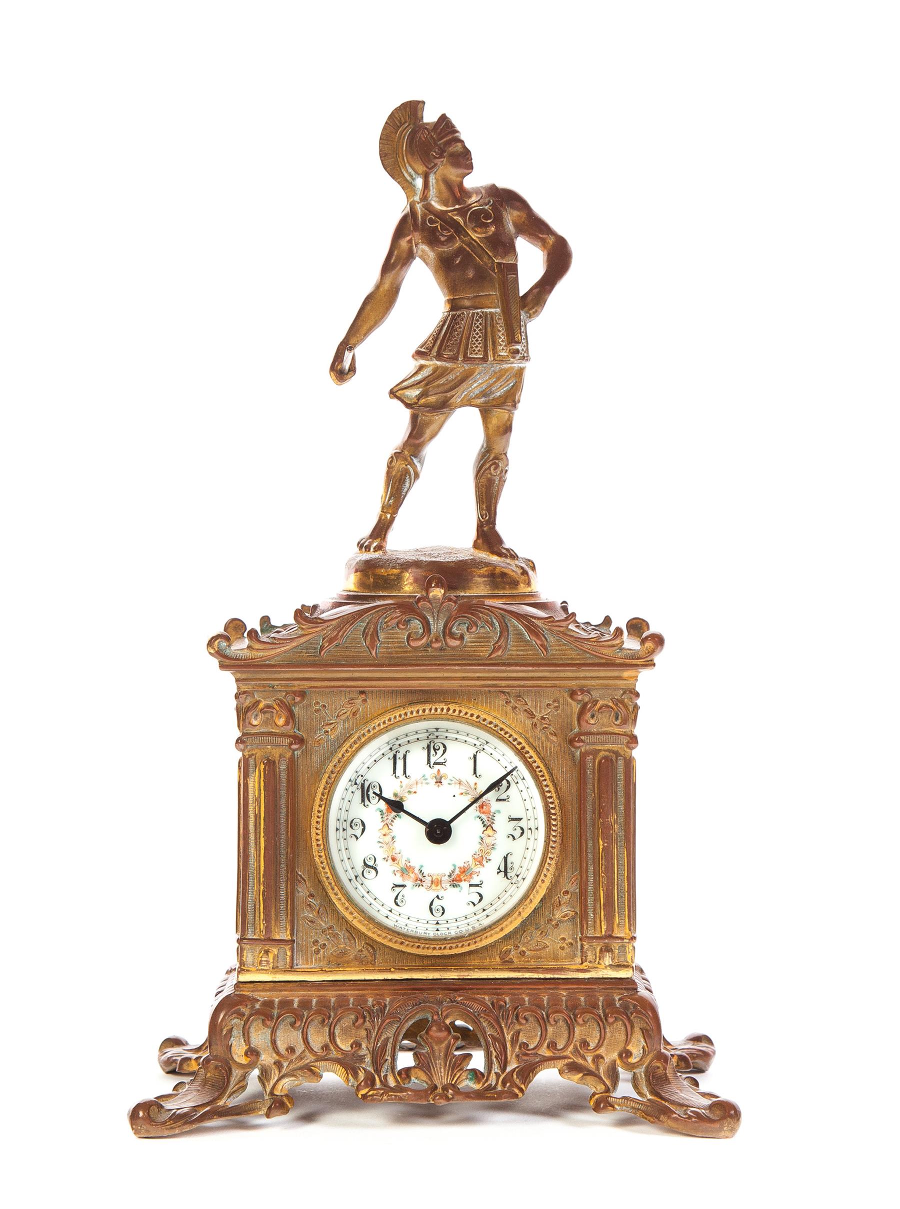 Appraisal: WATERBURY CLOCK COMPANY FIGURAL SHELF CLOCK American late th-early th