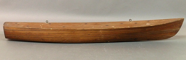 Appraisal: - Fine laminated half-hull ship model probably late th c