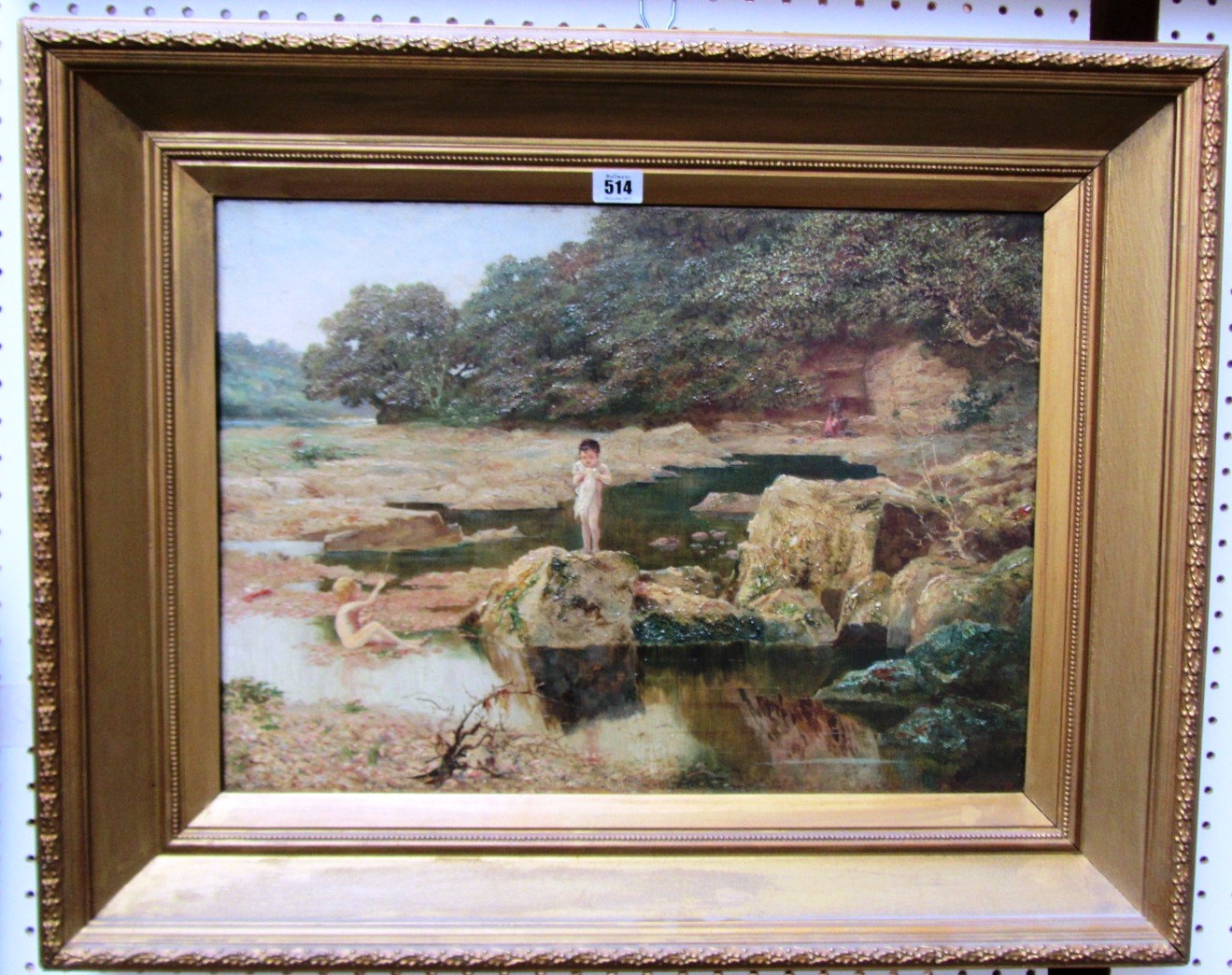 Appraisal: Thomas Prytherch th century Children playing in a rockpool oil