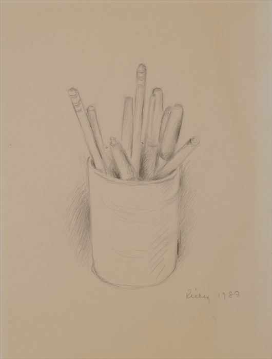 Appraisal: GEORGE RICKEY - PENCILS AND PENS Pencil on paper x