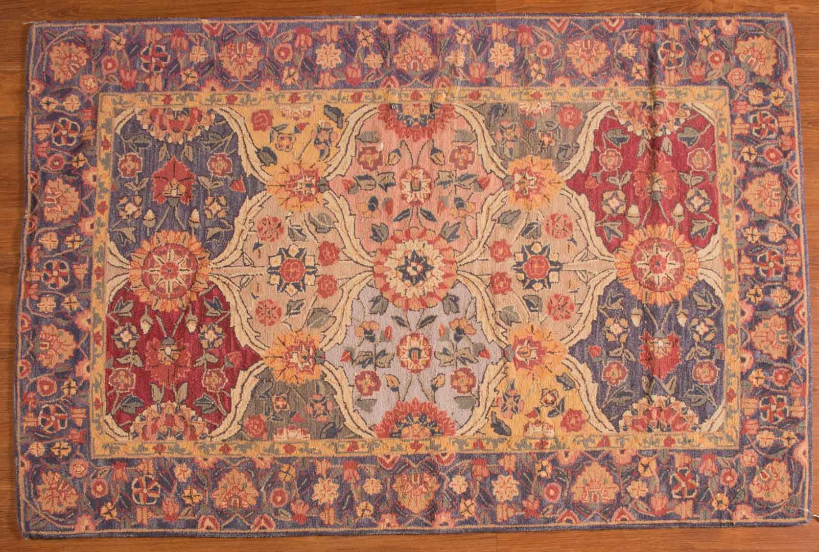 Appraisal: Hooked rug approx x China modern Condition Slight moth damage