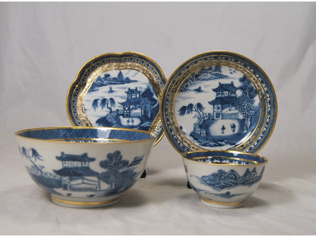 Appraisal: Chinese th century blue white part tea service decorated with